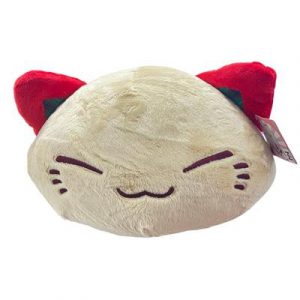 Nemu Neko - braun - rote Ohren mit Karomuster - 35cm Plüsch-PLS846