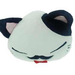 Nemu Neko - Neko mit Schnurrbart & Fliege - weiß/schwarz - klein - 20cm Plüsch-PLS380