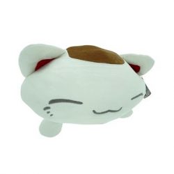 Nemu Neko - weiße Neko mit brauem Fleck am Rücken und roten Ohren - 20cm Plüsch-PLS685