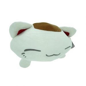 Nemu Neko - weiße Neko mit brauem Fleck am Rücken und roten Ohren - 35cm Plüsch-PLS680