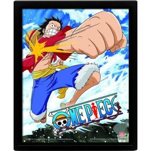 One Piece - Gum Gum Pistol - 26x20 3D Rahmenbild-ART966