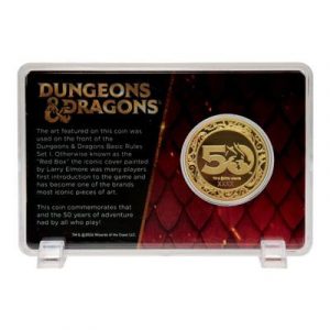 Dungeons & Dragons 50th Anniversary 24k Gold Plated Coin with Colour Print-HAS-DUN17