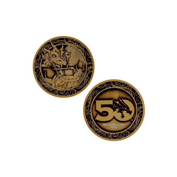 Dungeons & Dragons 50th Anniversary Antique Gold Coin-HAS-DUN65