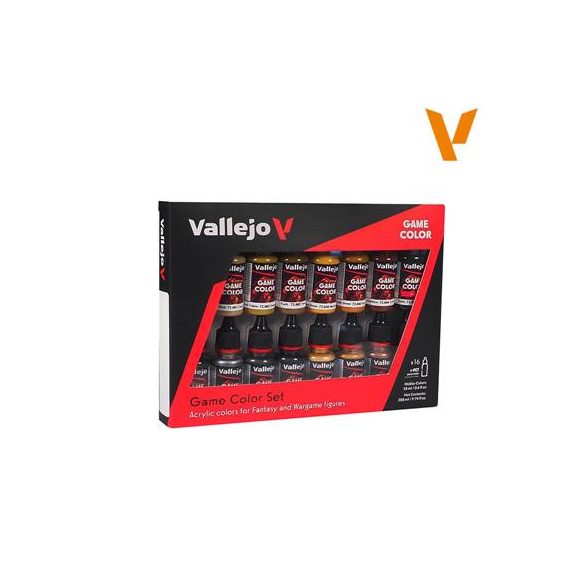 Vallejo - Game Color / 16 colors set - Leather & Metal 18 ml-72189