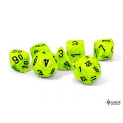 Chessex Vortex® Mega-hedral™ Bright Green/black 7-Die Set-22430