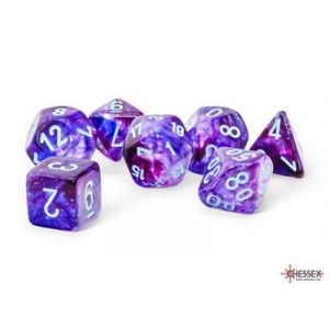 Chessex Nebula® Mega-hedral™ Nocturnal™/turquoise Luminary™ 7-Die Se-22557