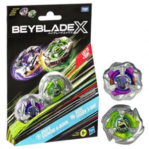 Beyblade X Knife Shinobi 4-80HN and Keel Shark 3-80F Top Dual Pack Set-G0190ES0