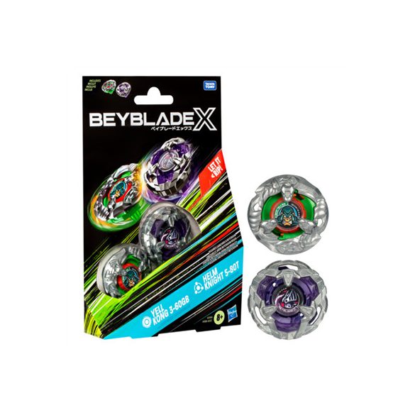 Beyblade X Yell Kong 3-60GB and Helm Knight 5-80T Top Dual Pack Set-G0198ES0