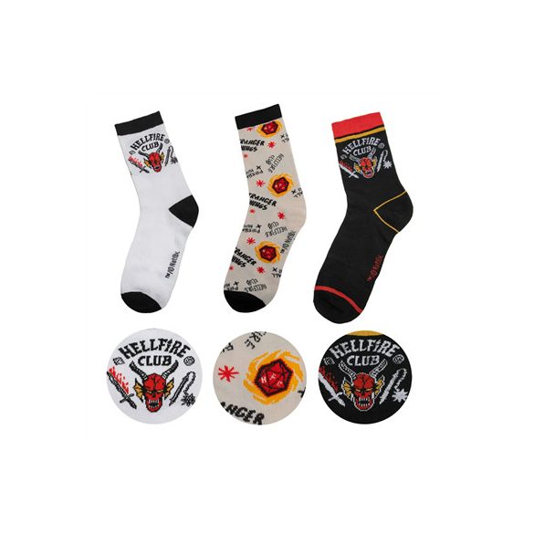 Stranger Things - Hellfire Club - Set of 3 Socks-CR1687