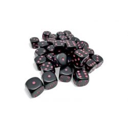 Opaque Black/pink 12mm d6 Dice Block (36 dice)-25848