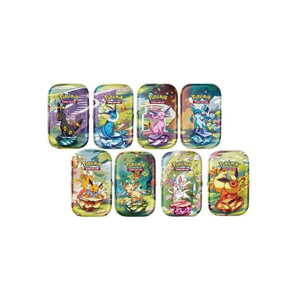 PKM - Scarlet & Violet - Prismatic Evolutions Mini Tin  Assorted Display (8 Tins) - EN-100-10046