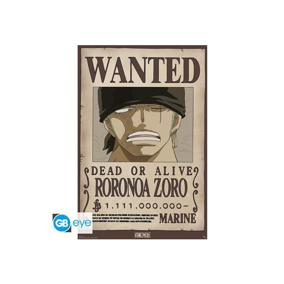 ONE PIECE - Poster Maxi 91.5x61 - Wanted Zoro Wano-GBYDCO619