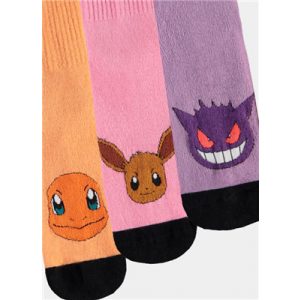 Pokémon - Charmander, Evoli, Gengar - Sport Socks (3 Pack) - Size 35/38-SS313517POK-35/38