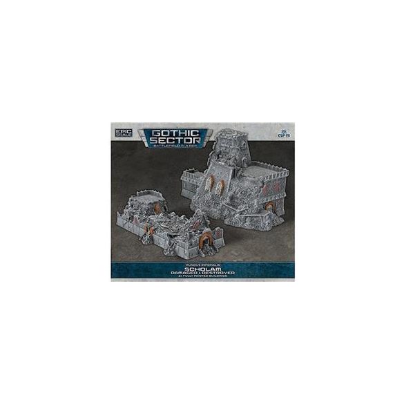 Battlefield In A Box Mundus Imperialis - Scholam (Damaged & Destroyed x2)-BB682