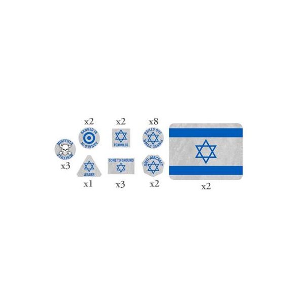 World War III Team Yankee: Israeli Token Set (x20 Tokens, x2 Objectives)-TTK26