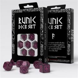 Runic Shimmering black with magenta Dice Set-SRUN08