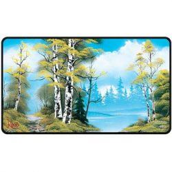 UP - Bob Ross Lakeside Path Black Stitched Playmat-16527