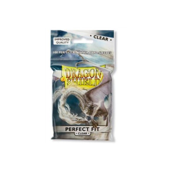 Dragon Shield Standard Perfect Fit Sleeves - Clear/Clear (100 Sleeves)-AT-13001