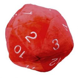 UP - Dice - Jumbo D20 Novelty Dice Plush in Red with White Numbering-85336