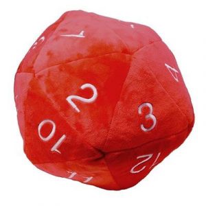 UP - Dice - Jumbo D20 Novelty Dice Plush in Red with White Numbering-85336