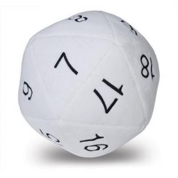 UP - Dice - Jumbo D20 Novelty Dice Plush in White with Black Numbering-84949