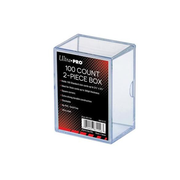 UP - 2-Piece Storage Box - for 100 Cards - Clear-81156