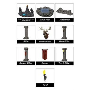 WizKids Miniatures: Fantasy Terrain: Painted Pools & Pillars (Set 1)-WZK73050