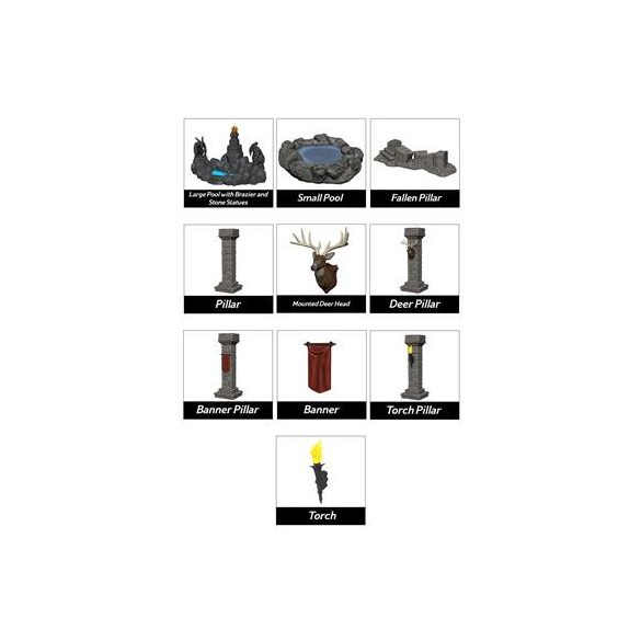 WizKids Miniatures: Fantasy Terrain: Painted Pools & Pillars (Set 1)-WZK73050