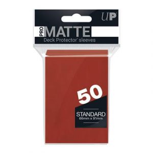 UP - Standard Sleeves - Pro-Matte - Non Glare - Red (50 Sleeves)-82650
