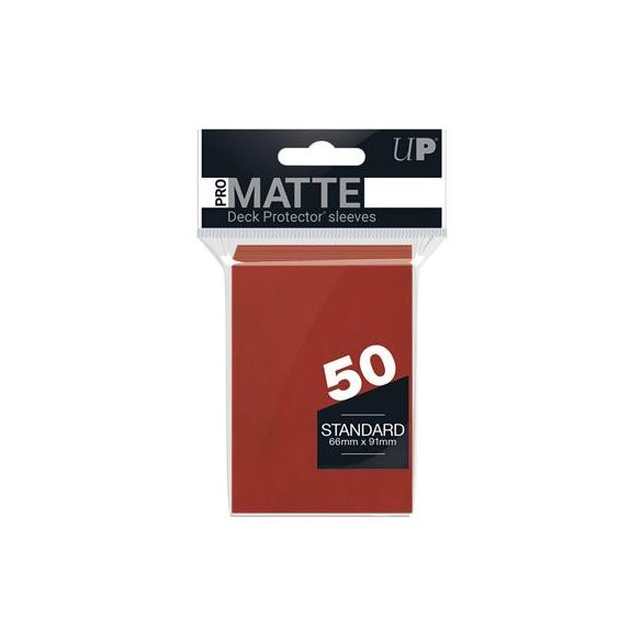 UP - Standard Sleeves - Pro-Matte - Non Glare - Red (50 Sleeves)-82650