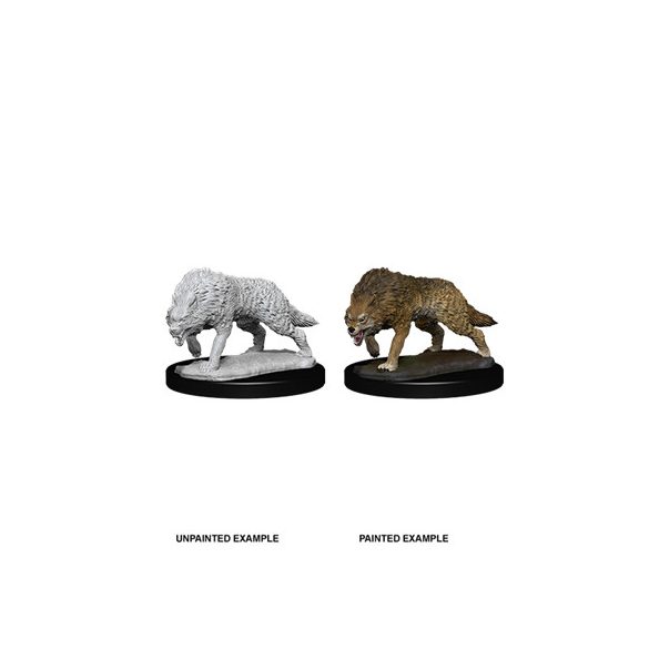 WizKids Deep Cuts Unpainted Miniatures - Timber Wolves-WZK73553