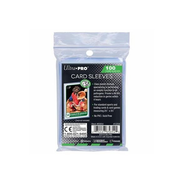 UP - 2-1/2" x 3-1/2" Antimicrobial Card Sleeves (100 Sleeves)-85854