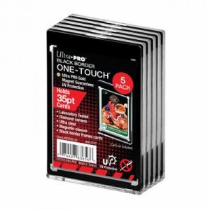 UP - 35PT Black Border UV One-Touch Magnetic Holder - 5 Pack-83656