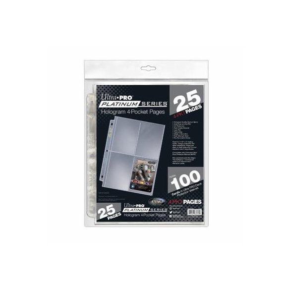 UP - Platinum Series 4-Pocket Pages (25 Pages)-83658
