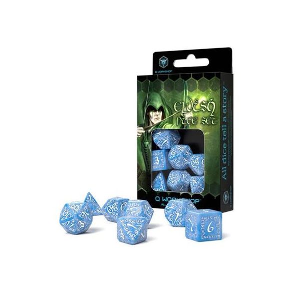 Elvish Glacier & white Dice Set (7)-SELV01