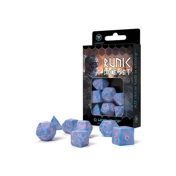 Runic Glacier & pink Dice Set (7)-SRUN04