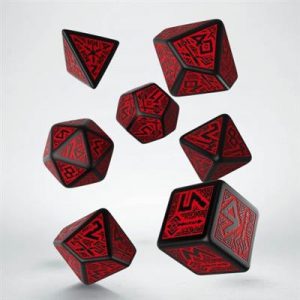 Dwarven Black & Red Dice Set (7)-SDWA06