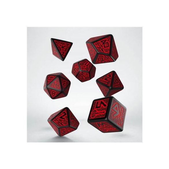 Dwarven Black & Red Dice Set (7)-SDWA06