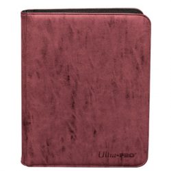 UP - Zippered Suede 9-Pocket Premium PRO-Binder - Ruby-85929