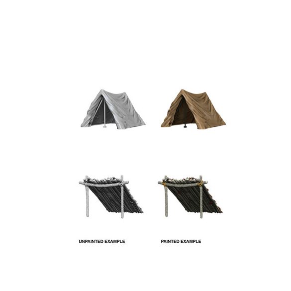 WizKids Deep Cuts Unpainted Miniatures - Tent & Lean-To-WZK73858