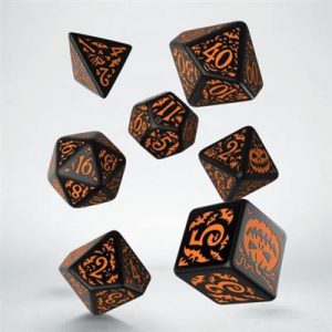 Halloween Pumpkin Black & Orange Dice Set-SHAP01