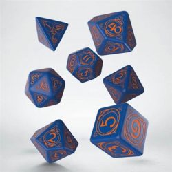 Wizard Dark-blue & orange Dice Set-SWIZ01