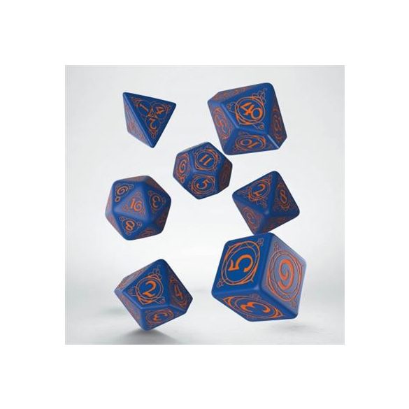 Wizard Dark-blue & orange Dice Set-SWIZ01