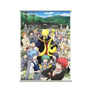 Assassination Classroom Wallscroll - Koro with Chocolate Bar and Students-4260434770290