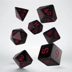 Classic Runic Black & red Dice Set (7)-SCLR01