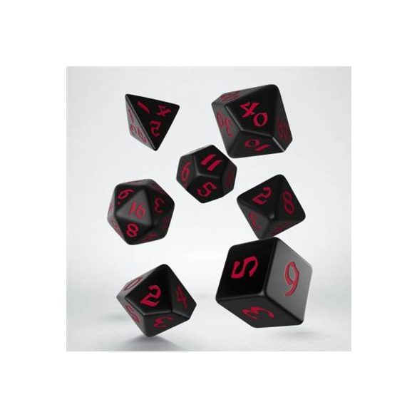 Classic Runic Black & red Dice Set (7)-SCLR01