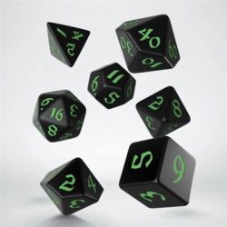 Classic Runic Black & green Dice Set (7)-SCLR02