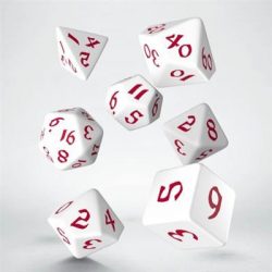 Classic Runic White & red Dice Set (7)-SCLR04