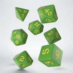 Classic Runic Green & yellow Dice Set (7)-SCLR12