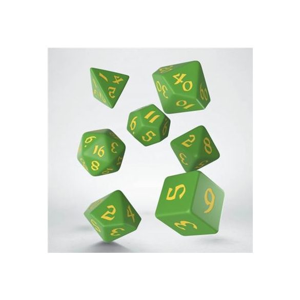 Classic Runic Green & yellow Dice Set (7)-SCLR12